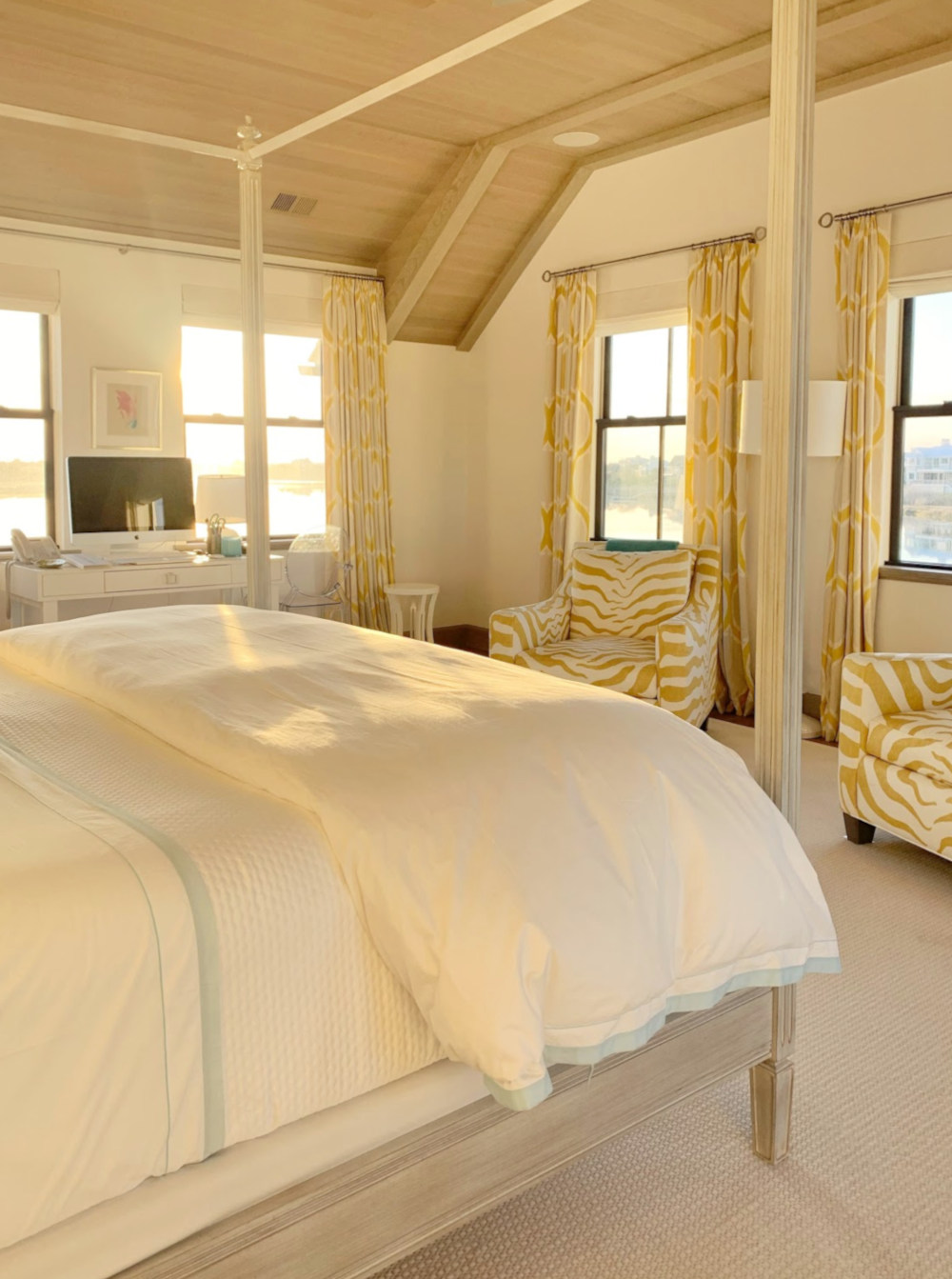 waterfront view shingle master bedroom 