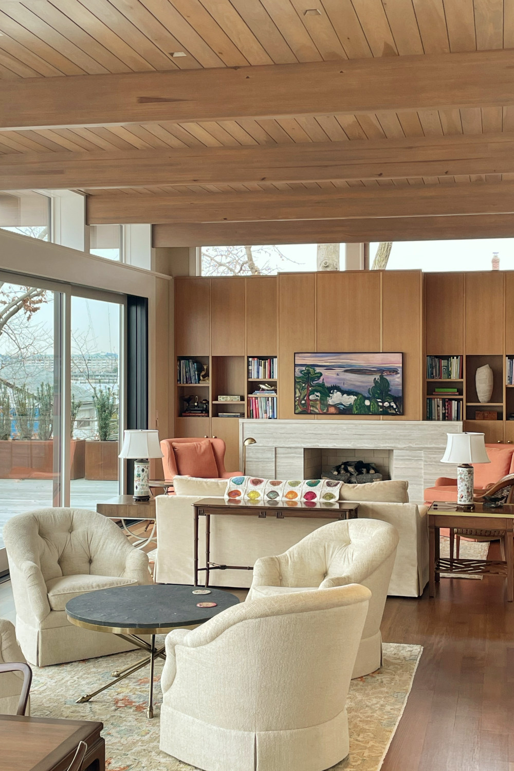 hudson river modern living room after